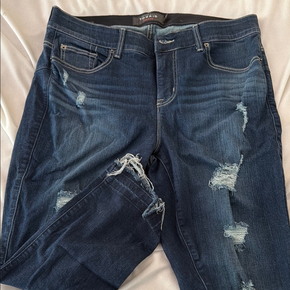 Torrid Distressed Dark Blue Women’s Jeans